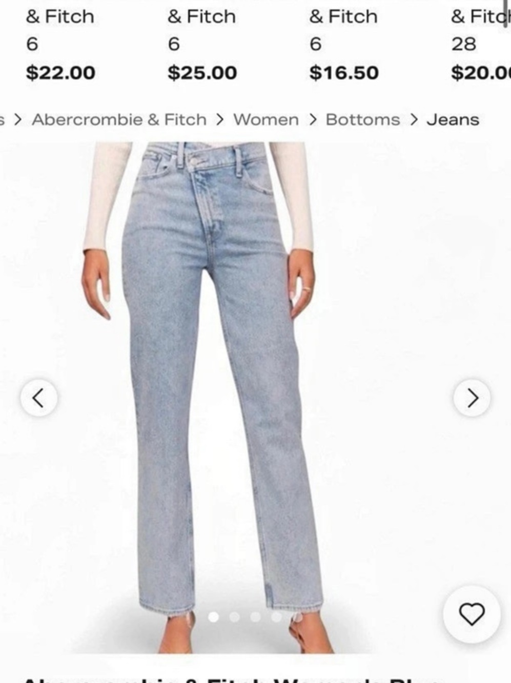 Abercrombie & Fitch The 90s Straight High Rise Curve Love Jeans crossover
